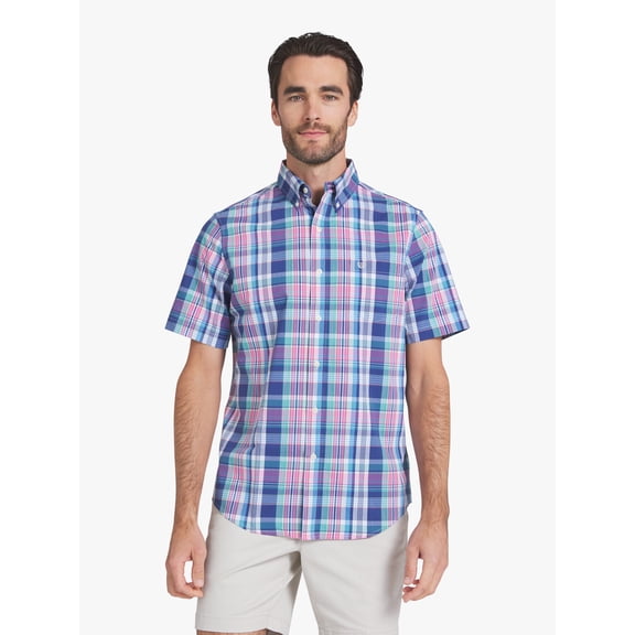 Chaps Men's & Big Men's Short Sleeve Easy Care Stretch Poplin Shirt, Sizes S-3XL