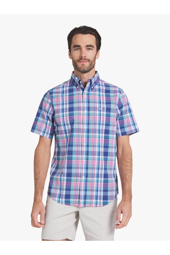 Men's & Big Men's Short Sleeve Easy Care Stretch Poplin Shirt, Sizes S-3XL