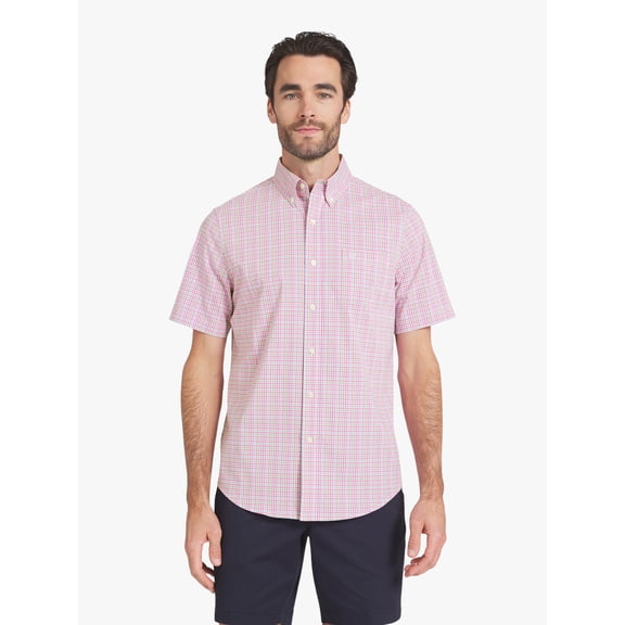 Chaps Men's & Big Men's Short Sleeve Easy Care Stretch Poplin Shirt, Sizes S-3XL