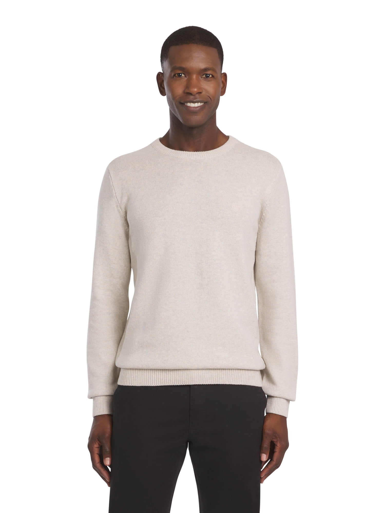 Chaps Men's & Big Men's Solid Cotton Crewneck Sweater, Sizes S-2XL