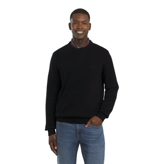 Chaps Men's & Big Men's Solid Cotton Crewneck Sweater, Sizes S-2XL