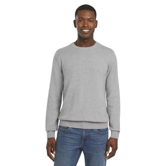 Chaps Men's & Big Men's Solid Cotton Crewneck Sweater, Sizes S-2XL