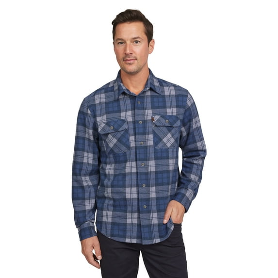 Chaps Men's & Big Men's Stretch Knit Flannel Button Down Shirt, Sizes S - 2XL