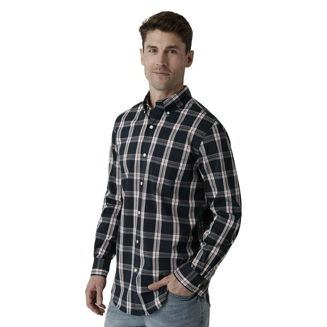 Chaps Men's & Big Men's Stretch Long Sleeve Button Down Soft Cotton