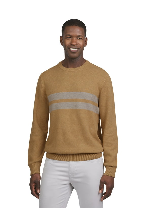 Men's & Big Men's Striped Cotton Crewneck Sweater, Sizes S-2XL