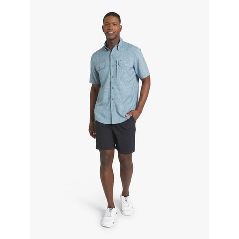 Men's & Big Men's Tech Chambray Short Sleeve Shirt, Sizes S-3XL