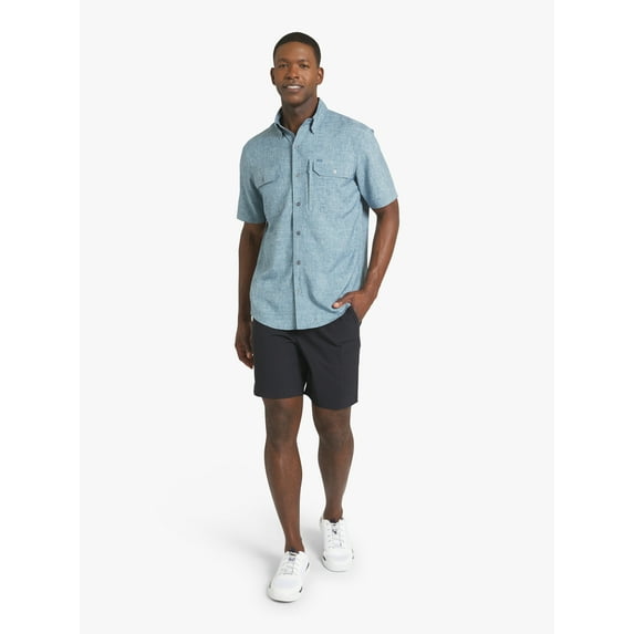 Chaps Men's & Big Men's Tech Chambray Short Sleeve Shirt, Sizes S-3XL