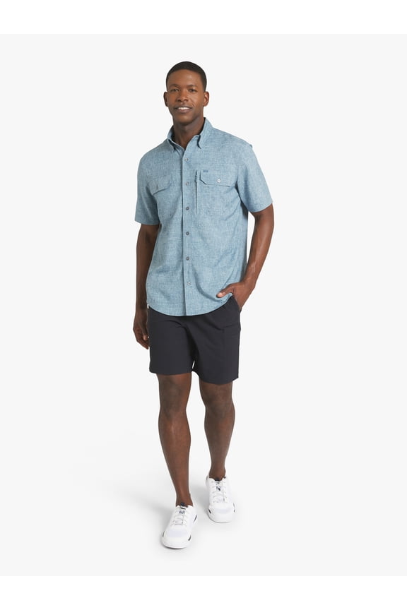 Men's & Big Men's Tech Chambray Short Sleeve Shirt, Sizes S-3XL