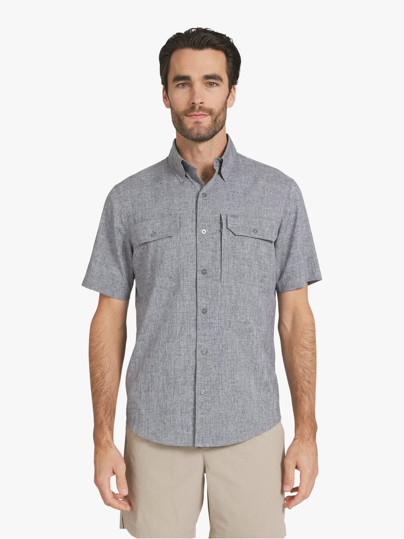 chaps short sleeve dress shirts Chaps Mens Easy Care Poplin Short Sleeve Button Down Shirt ShopCGX