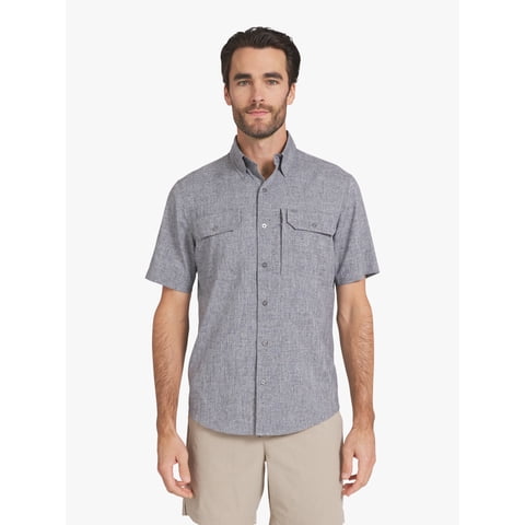 Men's & Big Men's Tech Chambray Short Sleeve Shirt, Sizes S-3XL