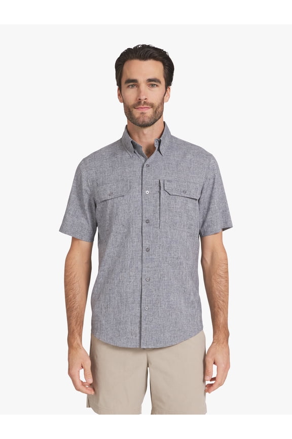 Men's & Big Men's Tech Chambray Short Sleeve Shirt, Sizes S-3XL