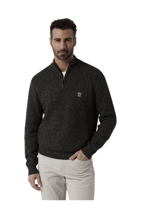 Men's & Big Men's Twist Honeycomb Solid Quarter Zip Sweater
