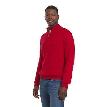 Chaps Men's & Big Men's Twist Mockneck Quarter Zip Pull Over Sweater, Sizes S - 2XL