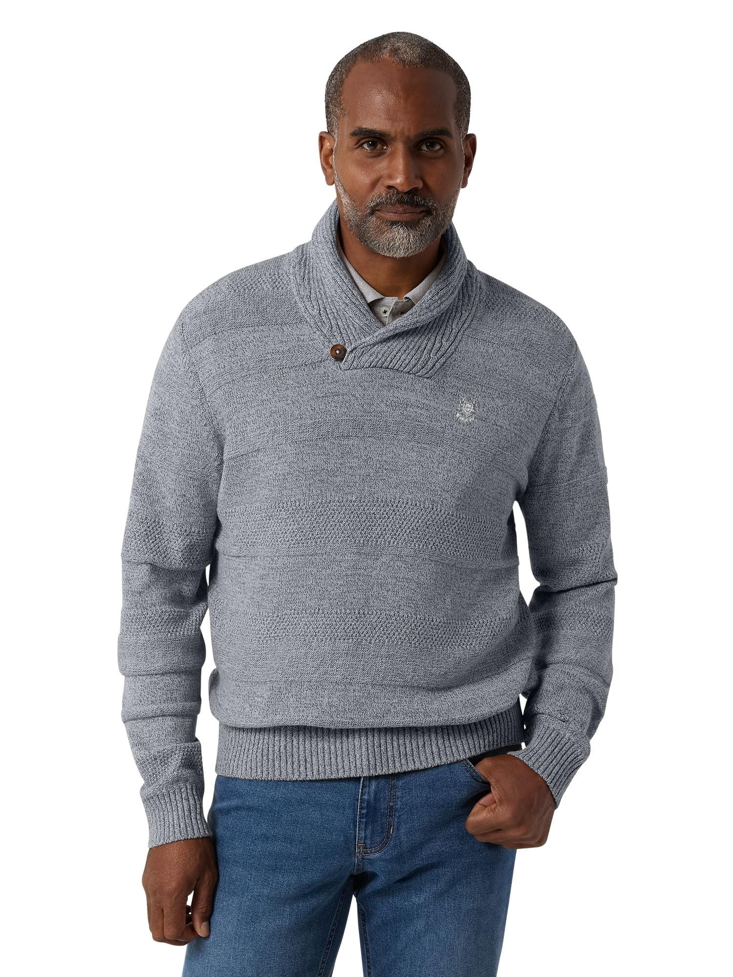 Chaps Men's & Big Men's Twist Textured Shawl Collar Sweater