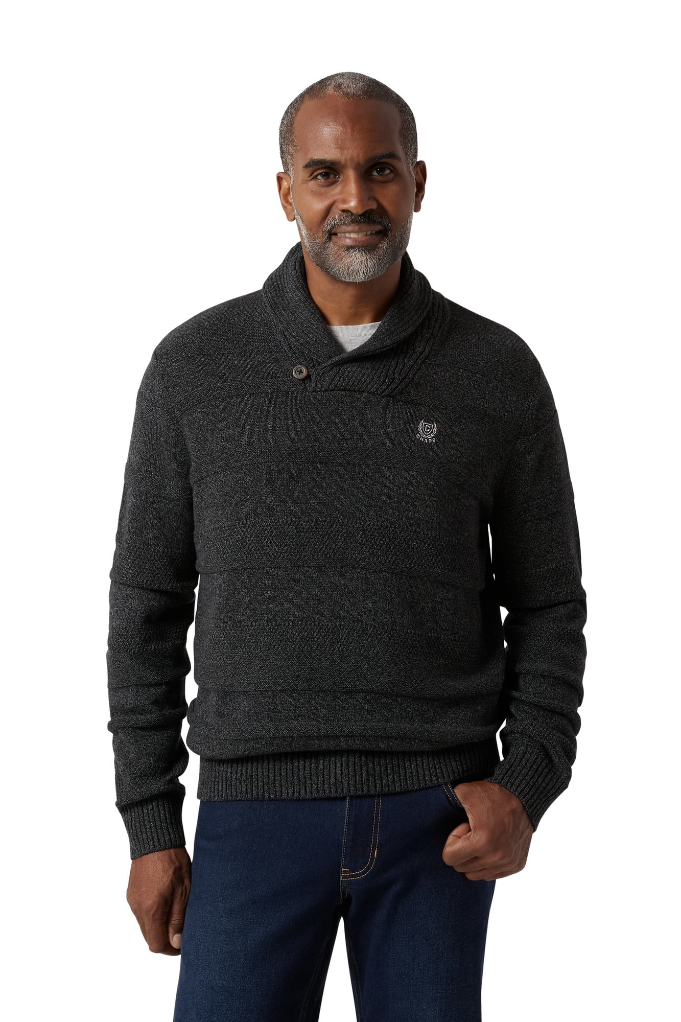 Chaps Men's & Big Men's Twist Textured Shawl Collar Sweater - Walmart.com