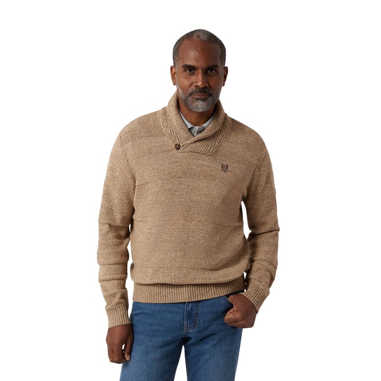 Chaps Men's & Big Men's Twist Textured Shawl Collar Sweater