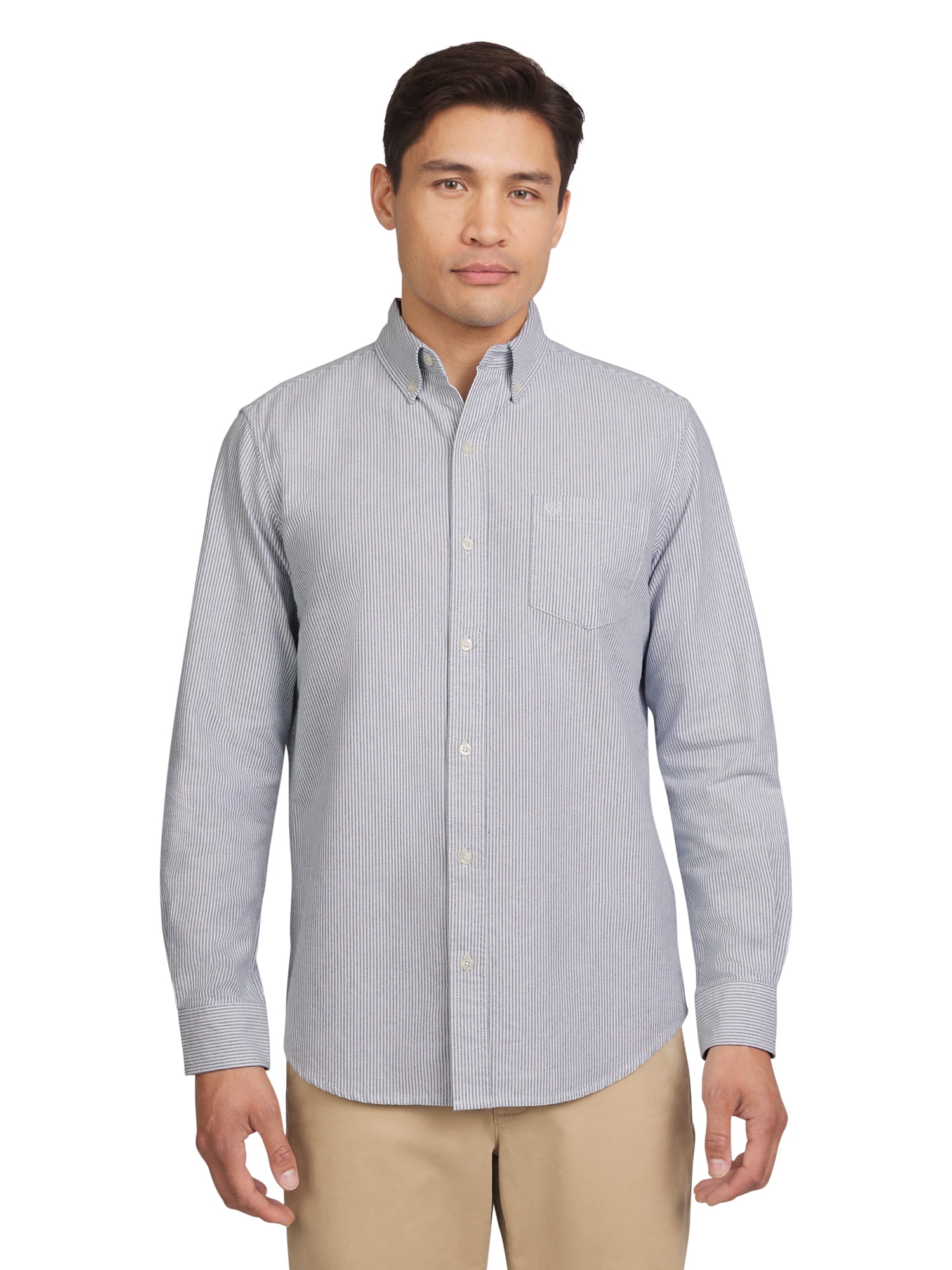 Chaps Men's & Big Men's Untucked Cotton Oxford Long Sleeve Button-Down Shirt, Sizes S-2XL