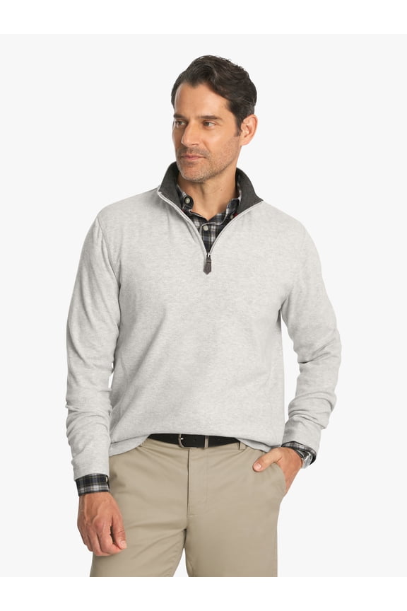 Men's & Big Men's Woodland Quarter Zip Sweater, Sizes S-2XL