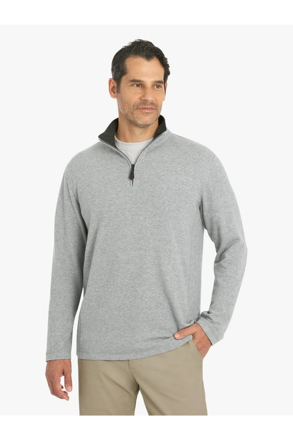 Men's & Big Men's Woodland Quarter Zip Sweater, Sizes S-2XL