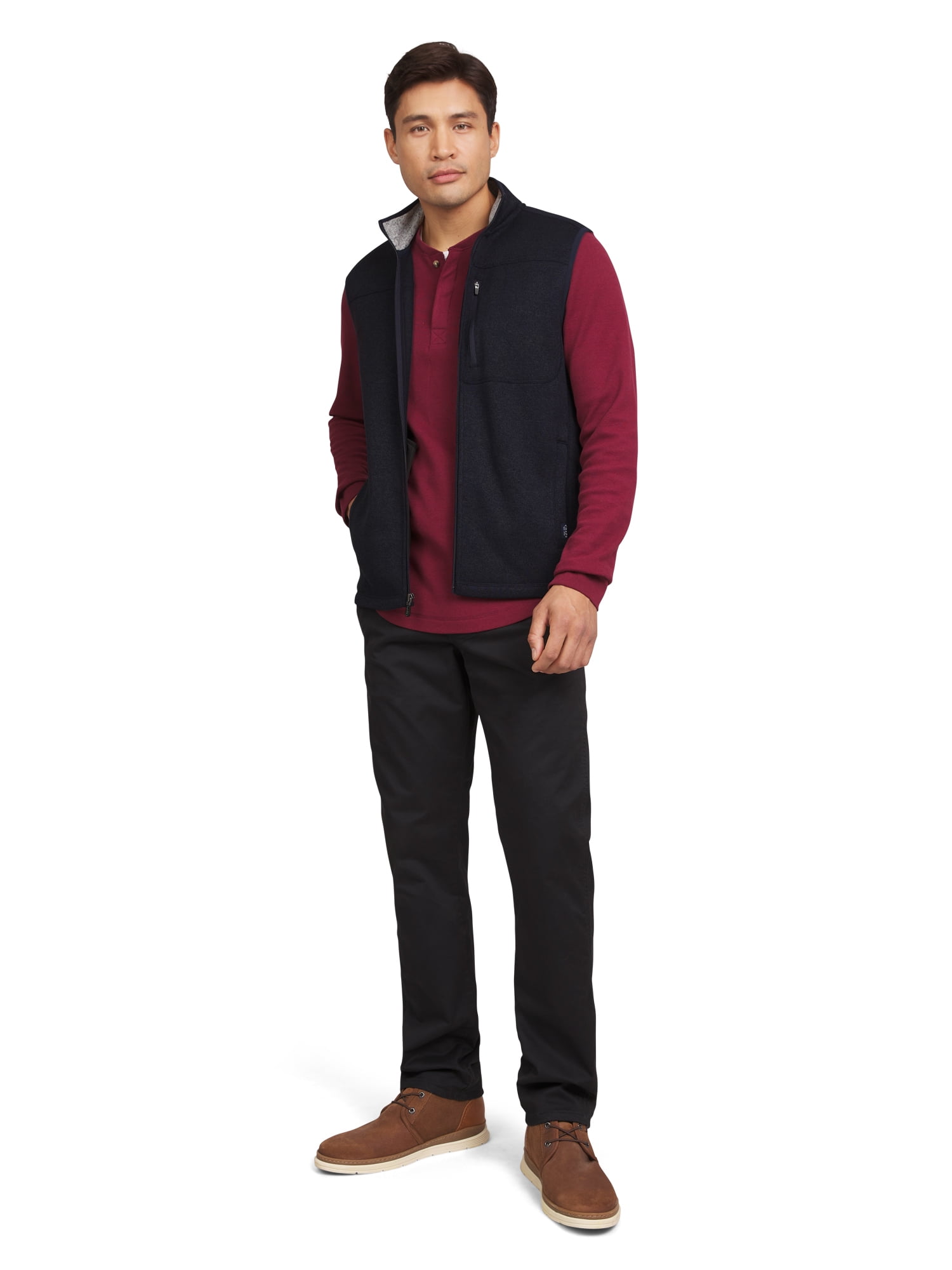 Chaps Men's & Big Men's Zip Up Sweater Fleece Vest