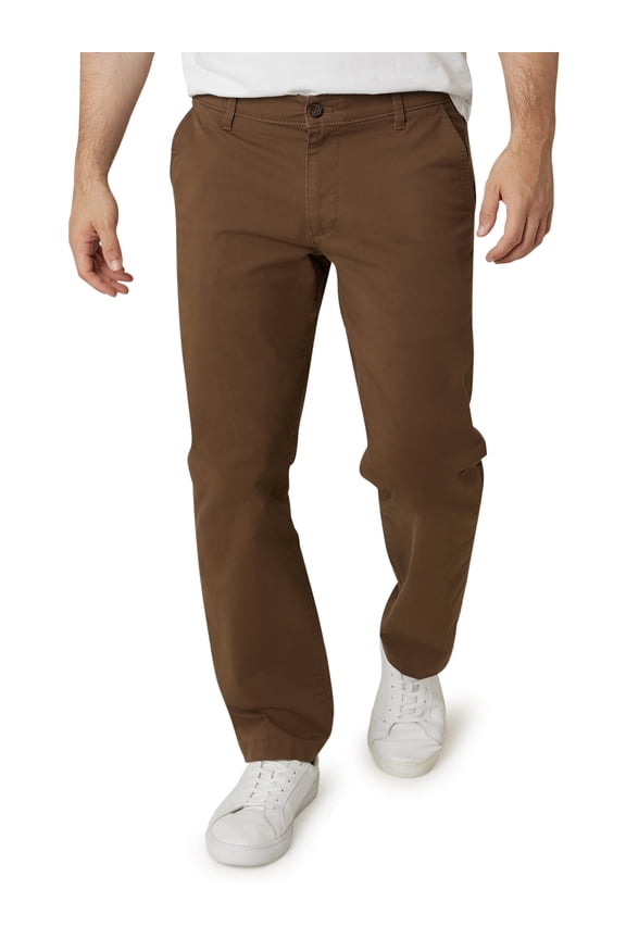 Men's Big and Tall Khaki Pants - Classic Straight Fit Casual Pant - Comfort Stretch Chinos with Flex Waistband for Men