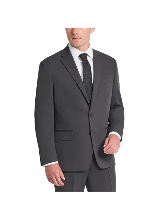 Men's Gray Solid Classic Fit Tailored Suit Separate Jacket