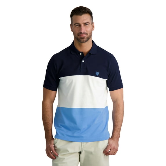 Chaps Men's Classic Fit Colorblocked Pique Polo Shirt, Sizes XS-4XB
