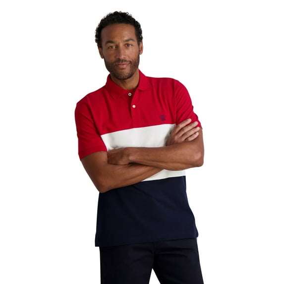 Chaps Men's Classic Fit Colorblocked Pique Polo Shirt, Sizes XS-4XB