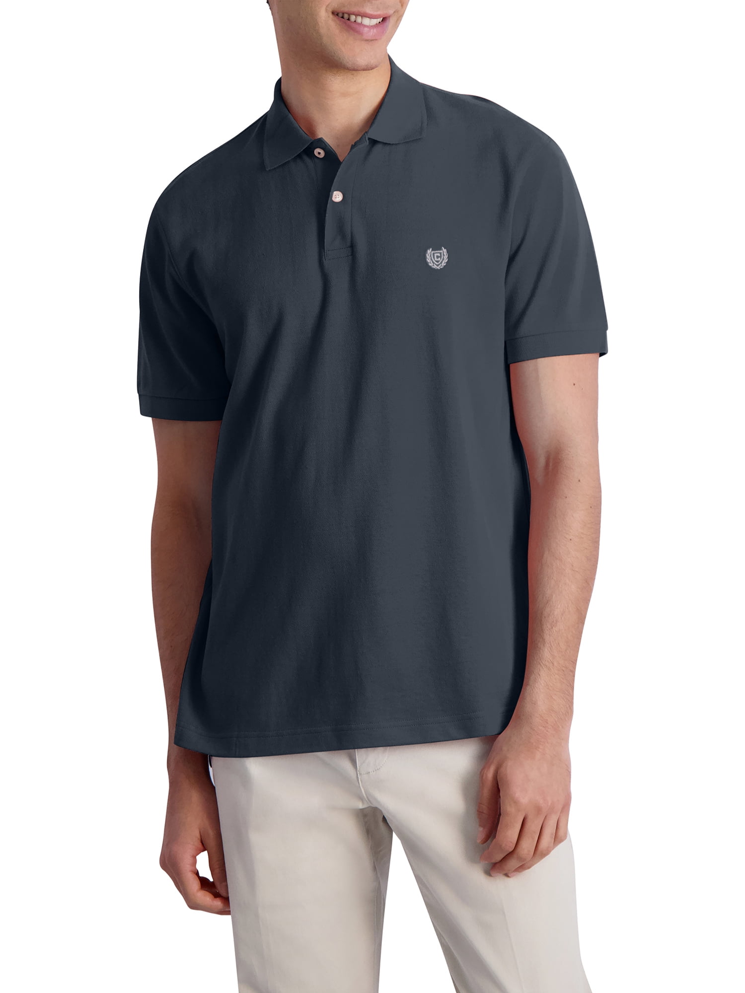 Chaps Men's Classic Fit Short Sleeve Cotton Everyday Solid Pique Polo Shirt  