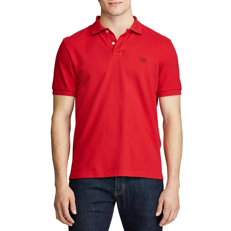 Chaps Men's Cotton Polo Shirt, Red, 2XL