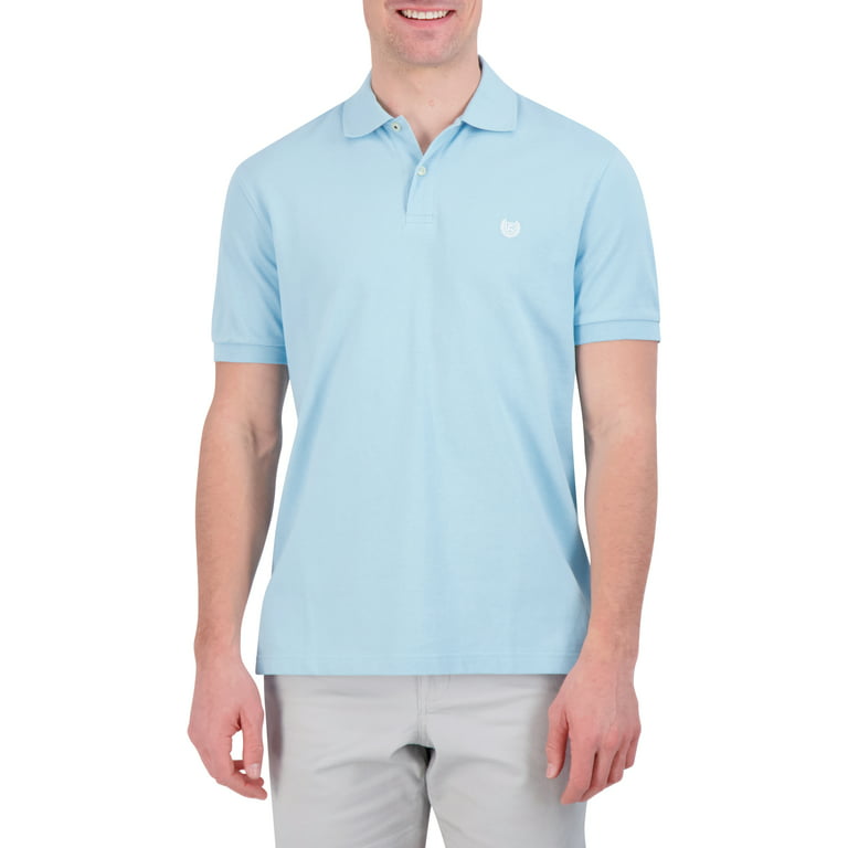 Chaps Men's Cotton Polo Shirt, Blue, Small