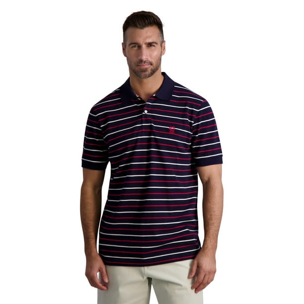 Chaps Men’s Classic Fit Short Sleeve Cotton Everyday Striped Pique Polo ...