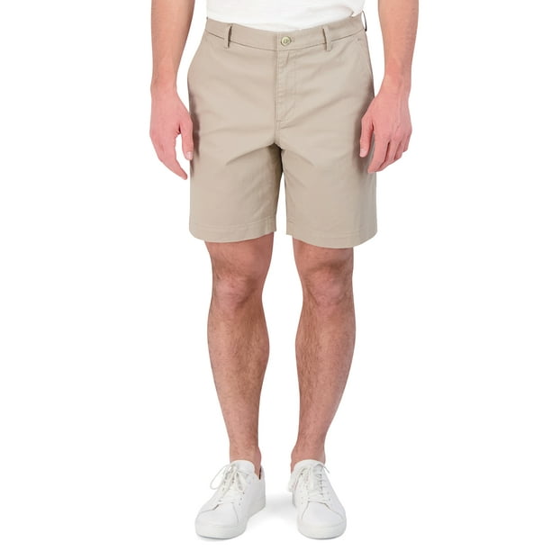 Chaps Men's Coastland Wash FlatFront Shorts with Stretch 9" Inseam