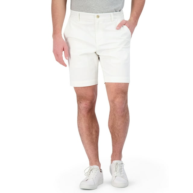 Chaps Men's Coastland Wash FlatFront Shorts with Stretch 9" Inseam