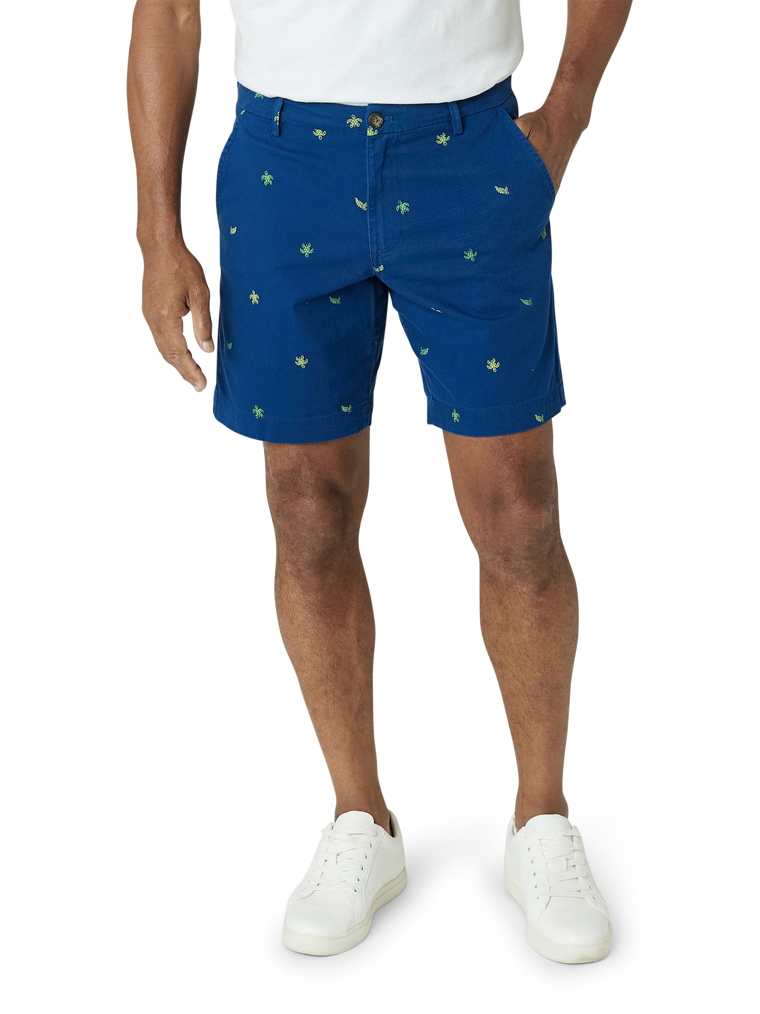 Chaps Men's Coastland Wash Stretch 9" Inseam Novelty Flat Front Shorts