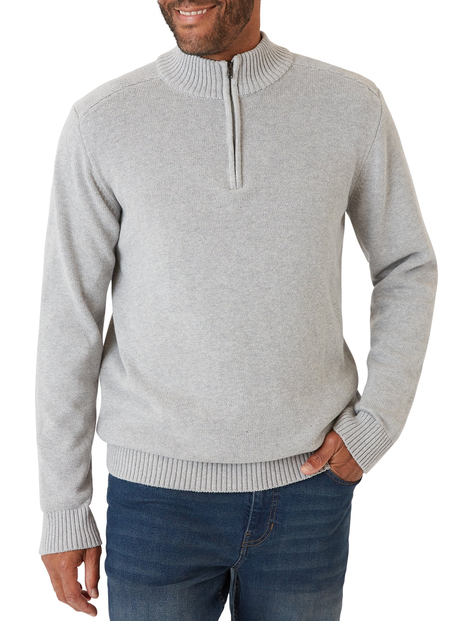 Chaps Men's Cotton Textured Quarter Zip Mockneck SweaterSizes XS up to
