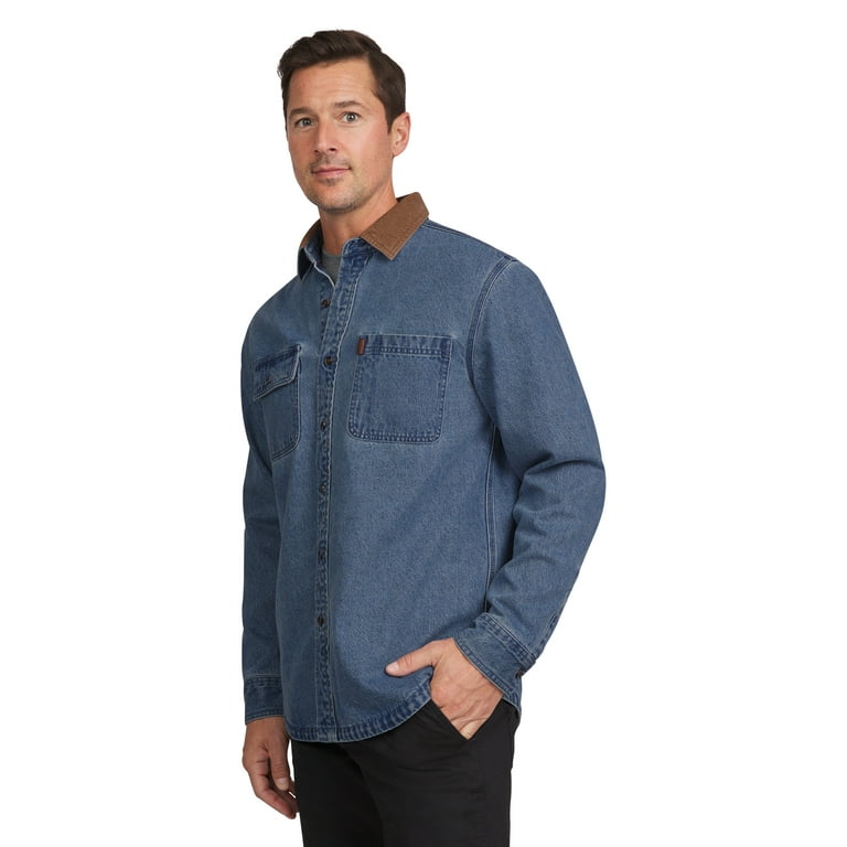 Chaps Men's & Big Men's Classic Flannel Lined Denim Shirt Chaps Men's & Big Men's Classic Flannel Lined Denim Shirt