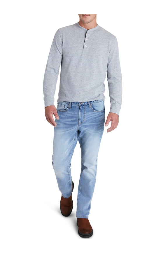 Men's Jeans - Straight Leg Comfort Stretch Denim Jeans - Regular Slim Fit Jeans for Men