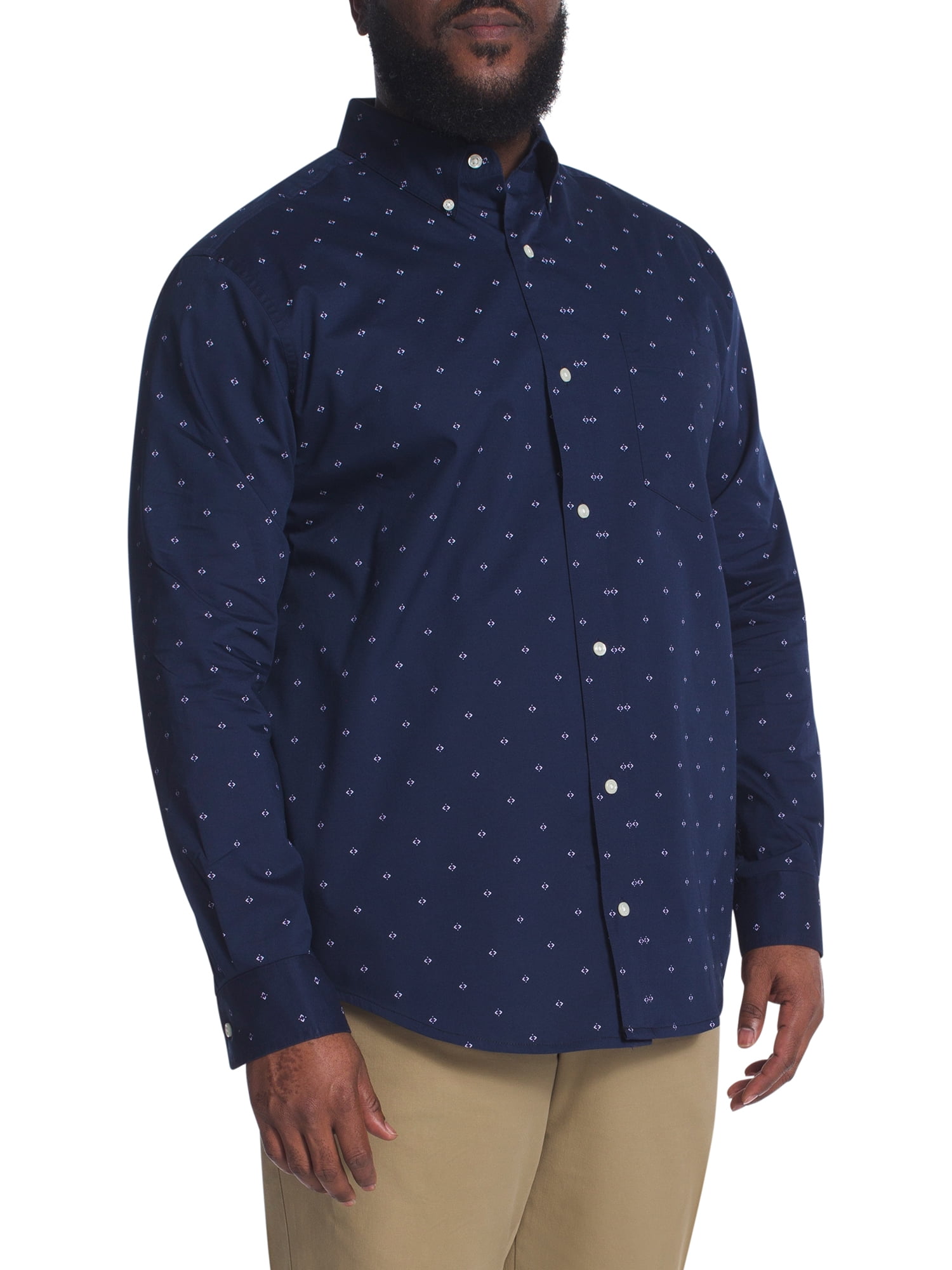 Chaps Men's Long Sleeve Big and Tall Stretch Easy Care Button Down