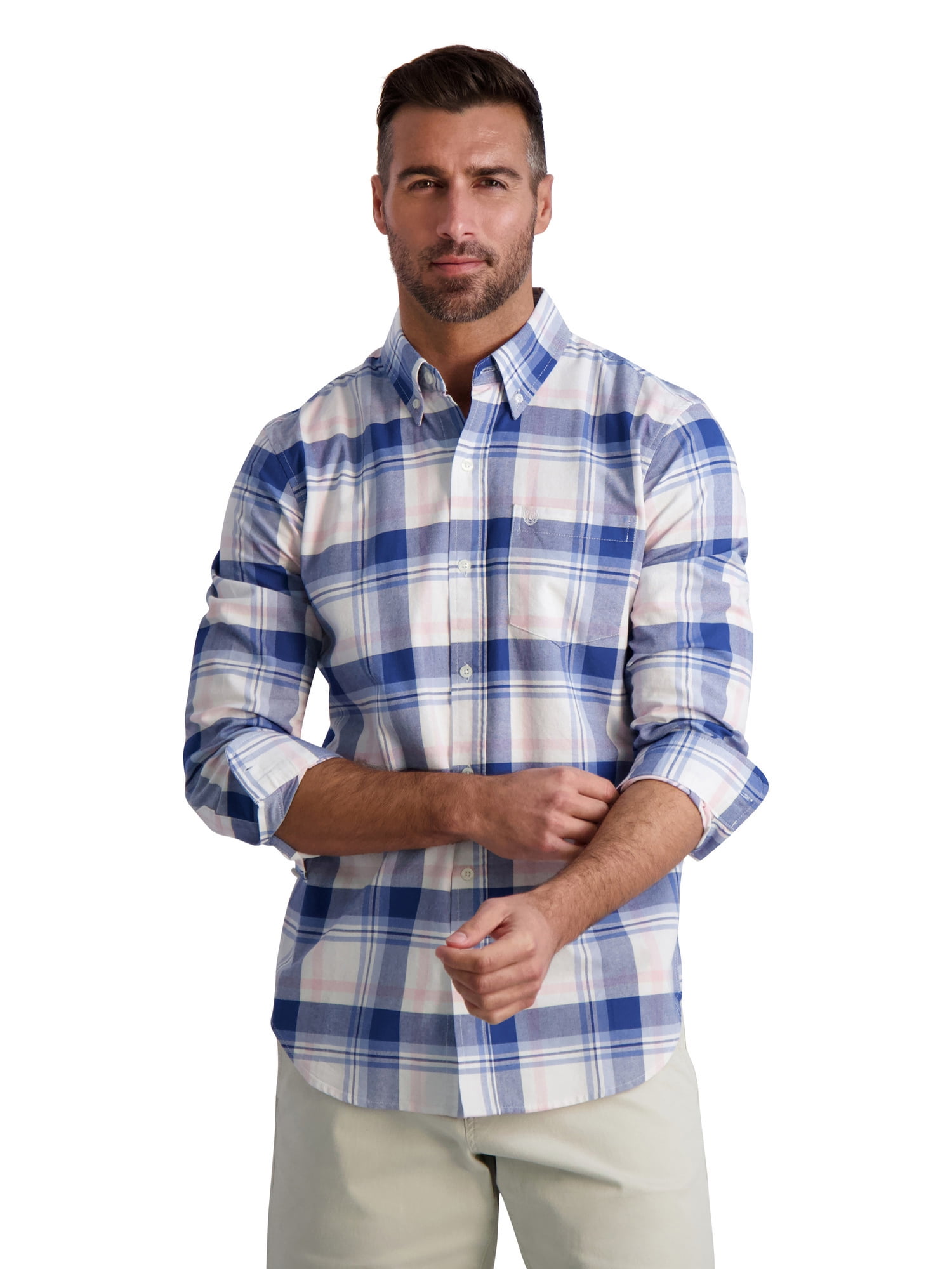 Chaps Men's Long Sleeve Oxford Button-Up Shirt, Sizes XS - 4XB ...