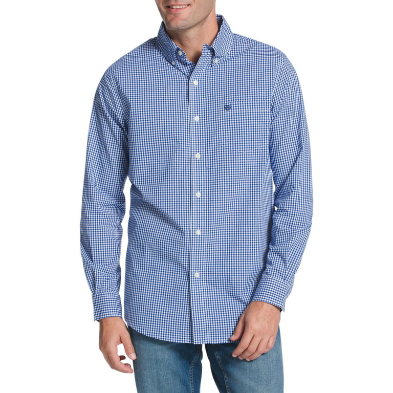 heks Aan de overkant Ik geloof Chaps Men's Long Sleeve Solid Easy Care Button Down Shirt - Walmart.com