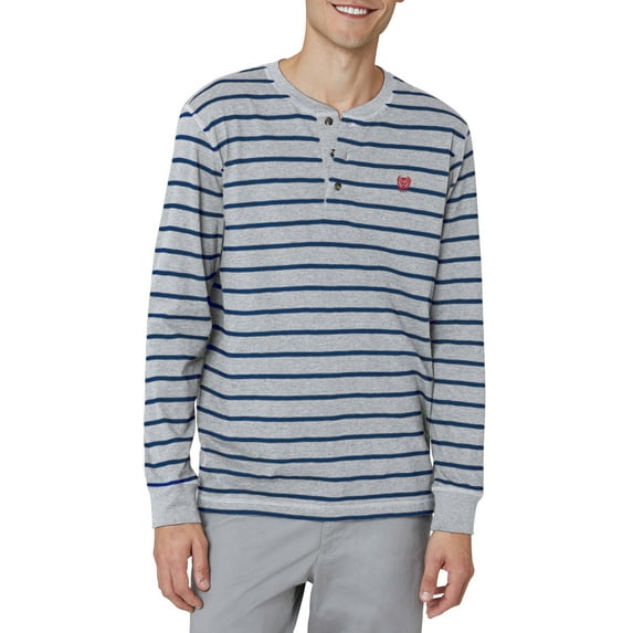 Chaps Men's Long Sleeve Striped Slub Jersey Henley -Sizes XS up to 4XB