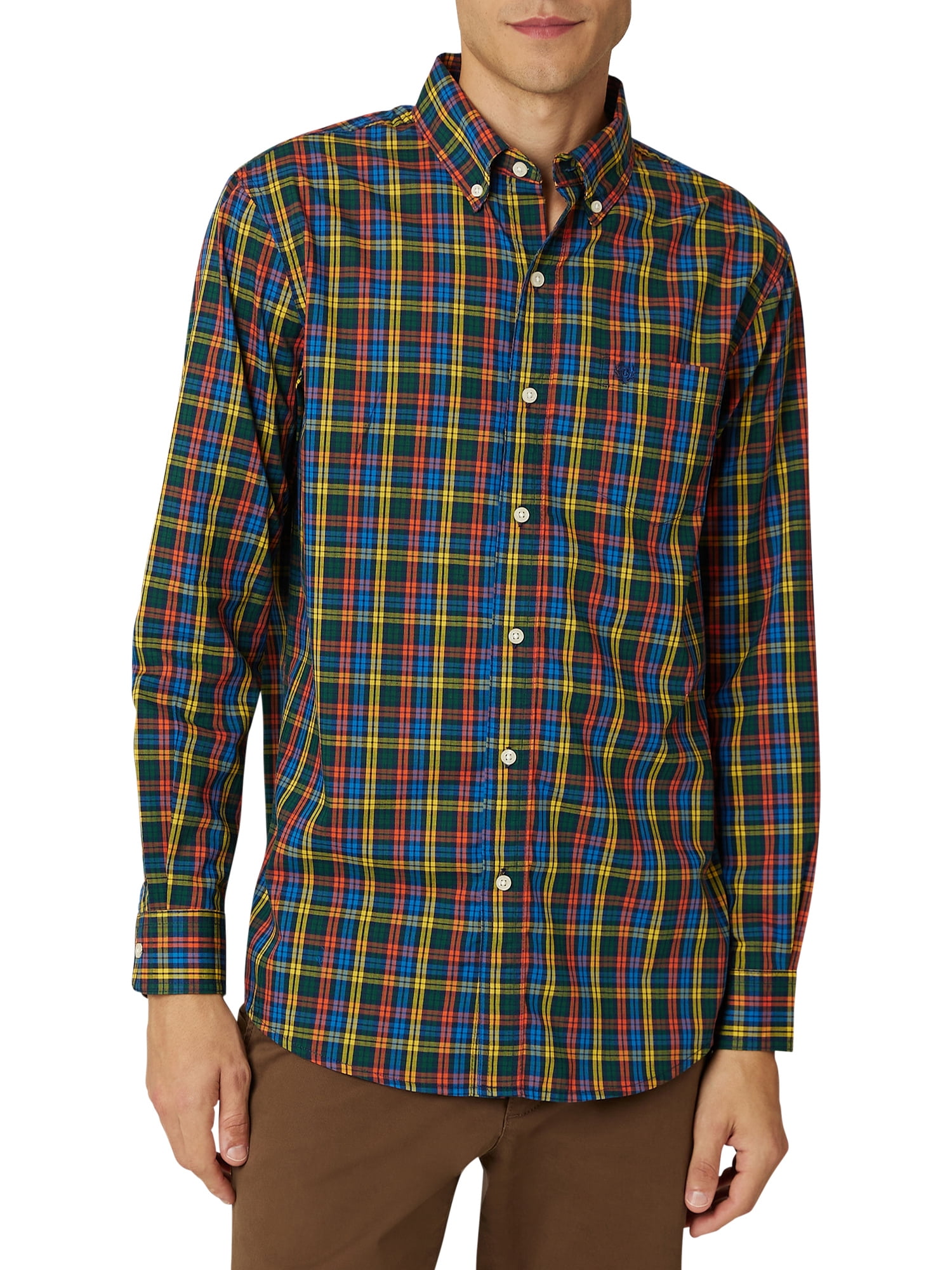 Chaps Men s Long Sleeve Sustainable Easy Care Woven Shirt Sizes
