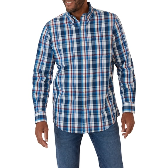 Chaps Men's Long Sleeve Sustainable Easy Care Woven Shirt -Sizes XS up to 4XB