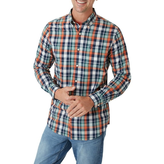 Chaps Men's Long Sleeve Sustainable Easy Care Woven Shirt -Sizes XS up to 4XB