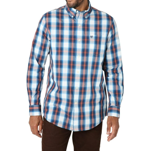 Chaps Men's Long Sleeve Sustainable Easy Care Woven Shirt -Sizes XS up to 4XB