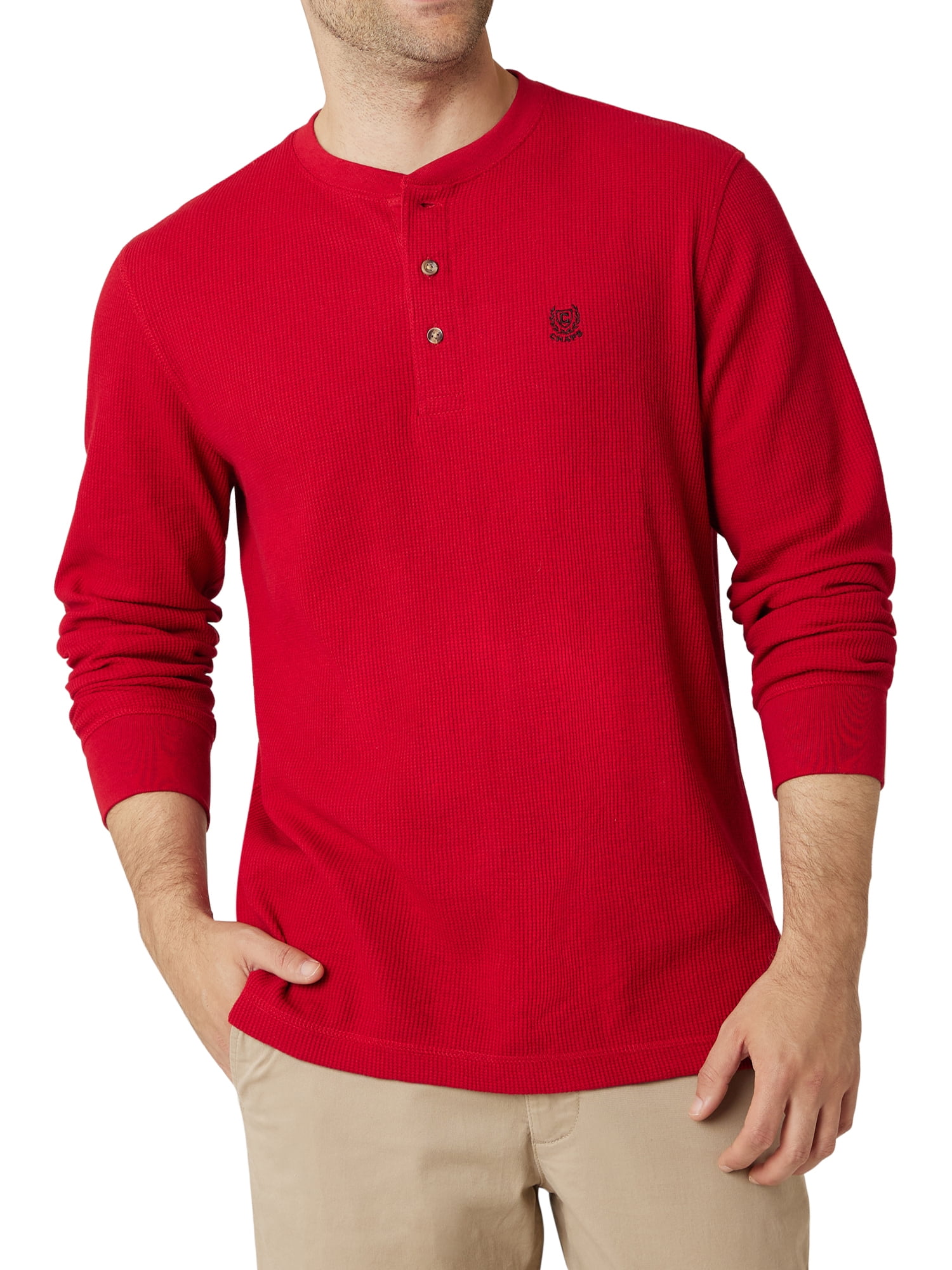 Chaps Men's Long Sleeve Thermal Waffle Knit Henley Sizes XS up to 4XB