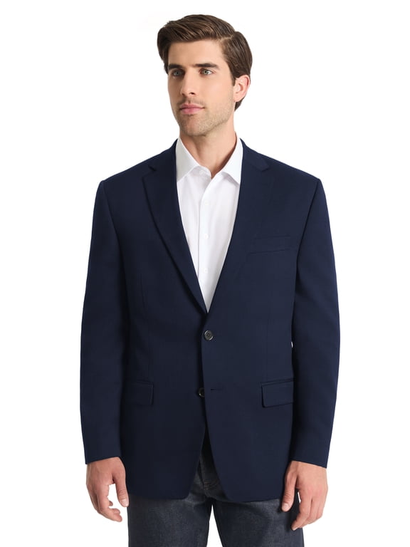 Men's Navy Solid Classic Fit Tailored Suit Separate Jacket, Sizes 40R-48L
