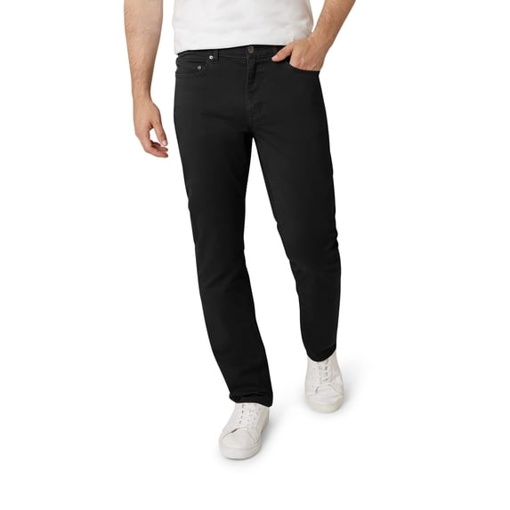Chaps Men's Pants - Straight Fit 5-Pocket Comfort Stretch Chino Pants for Men - Men's Fashion Straight Leg Cotton Chinos, Size 38W x 34L, American Black