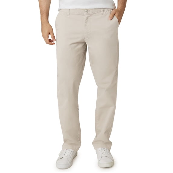 Chaps Men's Pants - Straight Fit 5-Pocket Comfort Stretch Chino Pants for Men - Men's Fashion Straight Leg Cotton Chinos, Size 38W x 32L, Stone